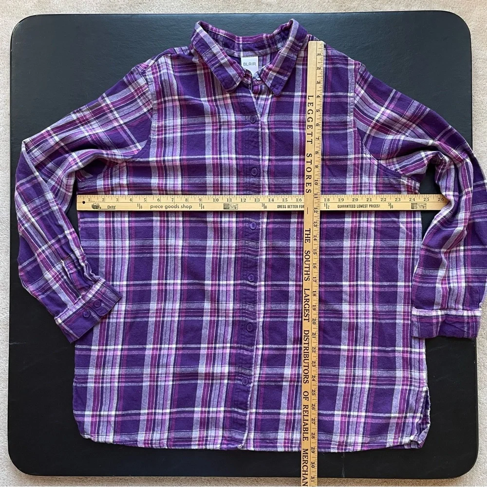 Blair Purple Plaid Flannel Shirt - Picture 4 of 6